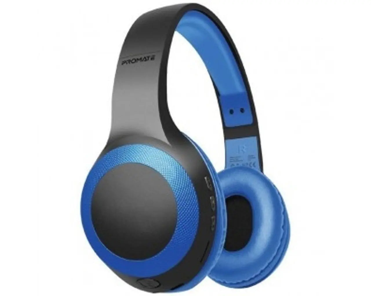 Promate, Laboca Powerful Wireless Bluetooth V5.0 Headphones with Micro SD, 3.5mm Cable, HiFi Stereo Sound, 5 Hours Battery Life - Blue Promate