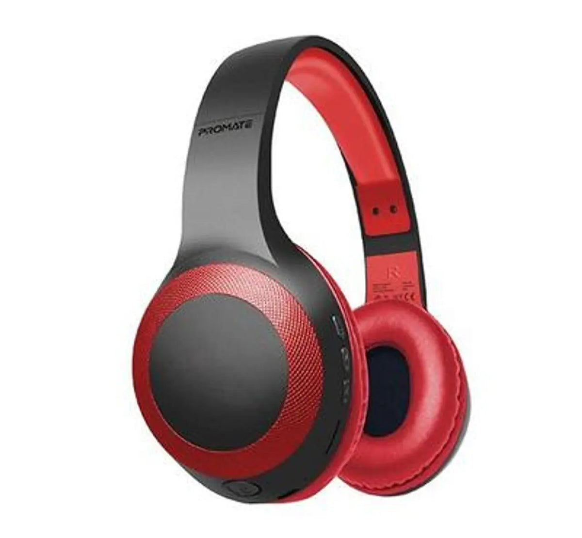 Promate, Laboca Powerful Wireless Bluetooth V5.0 Headphones with Micro SD, 3.5mm Cable, HiFi Stereo Sound, 5 Hours Battery Life - Red Promate