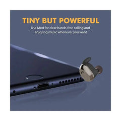 Promate, Mod Mono Bluetooth Earphone, Ultra-Compact HD Sound with Bluetooth v5.0 In-Ear Wireless Earbud - Black Promate