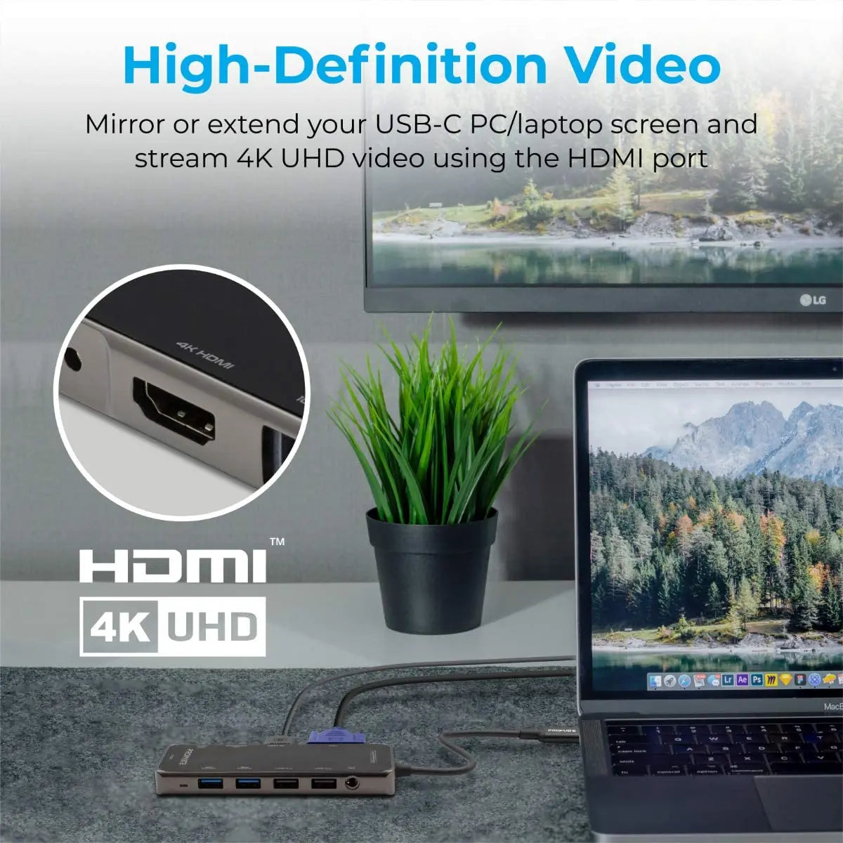 Promate, PrimeHub-Pro USB-C Hub, 11-in-1 Type-C Multi-Port Adapter with 100W USB-C Power Delivery Promate
