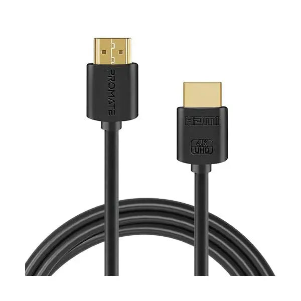 Promate, ProLink4K2-10m 4K HDMI Cable, High-Speed 10 Meter HDMI Cable with 24K Gold Plated Connector and Ethernet - Black Promate