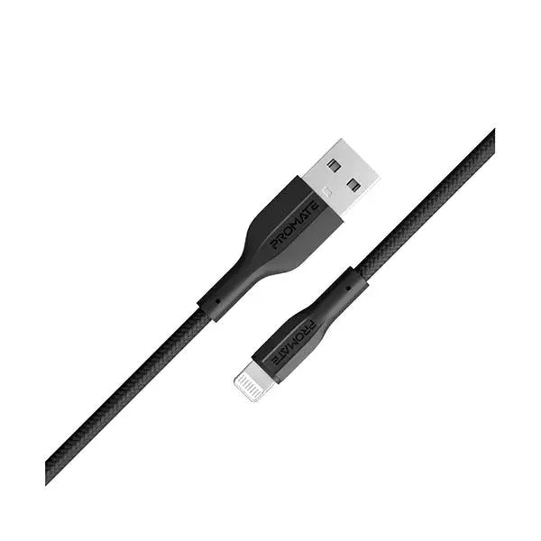 Promate, XCord-Ai, High Tensile Strength Data & Charge Cable for Apple Devices - Black Promate