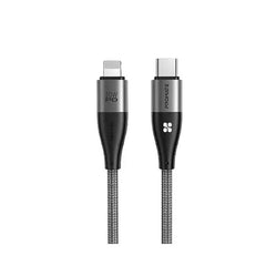 Promate, iCord-PD20, 20W Power Delivery High Tensile Strength Lightning Cable - Black Promate