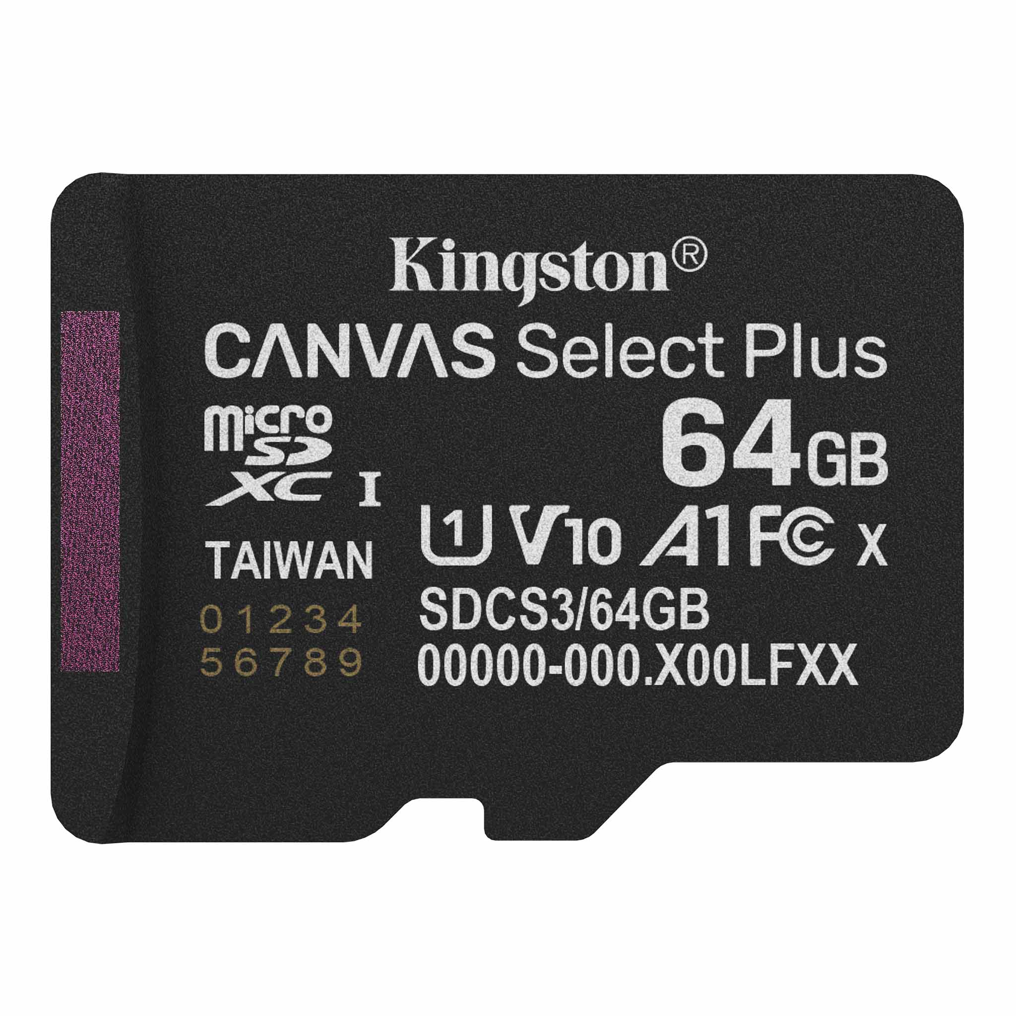 Kingston Canvas Select 64GB microSD Card with Adapter – 100MB/s