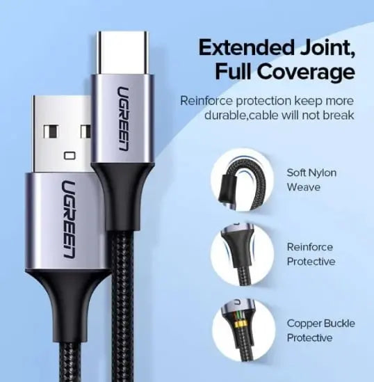 Ugreen USB to USB-C Fast Charge & Data Cable 1.5M Black 60127 Ugreen