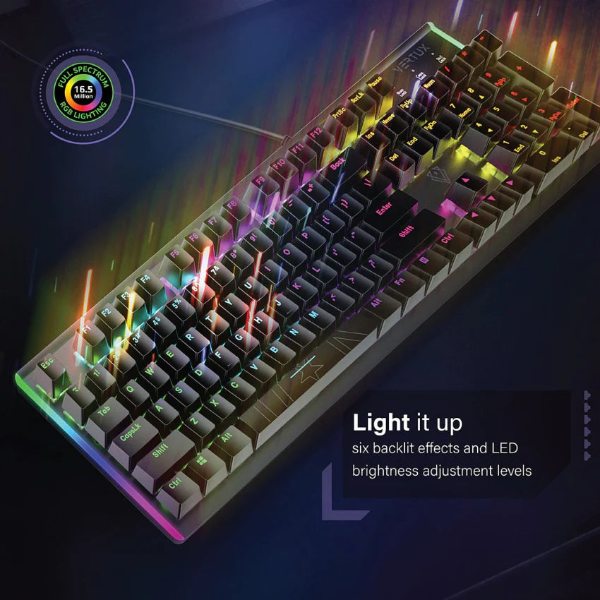 Vertux, Comando High Performance Mechanical Gaming Keyboard A/E - Black