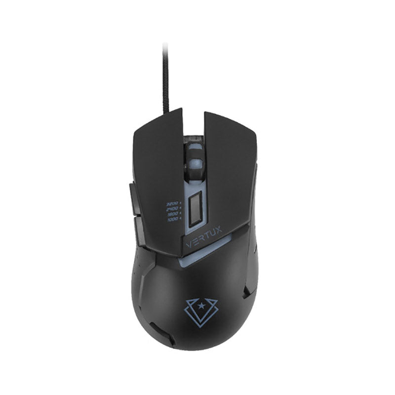 Vertux, Dominator Quick Response Ergonomic Gaming Mouse - Black