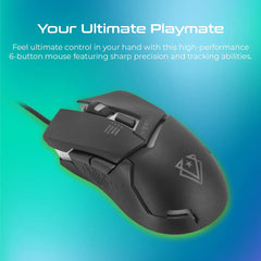 Vertux, Dominator Quick Response Ergonomic Gaming Mouse - Black