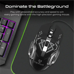 Vertux, Drago Precision Tracking Ergonomic Gaming Mouse - Black