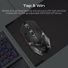 Vertux, Orion Backlit Ergonomic Wired Gaming Keyboard & Mouse A/E - Black