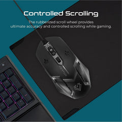 Vertux, Sensei Ergonomic Optical USB Wired Computer Gaming Mouse - Black