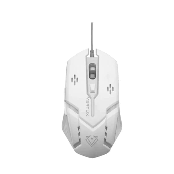 Vertux, Sensei Ergonomic Optical USB Wired Computer Gaming Mouse - White