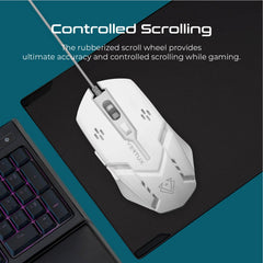 Vertux, Sensei Ergonomic Optical USB Wired Computer Gaming Mouse - White