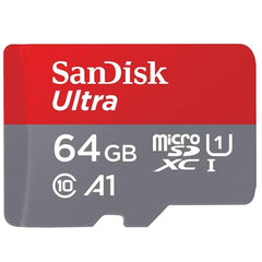 SanDisk 64GB Ultra MicroSDXC UHS-I Memory Card with Adapter - 100MB/s, C10, U1, Full HD, A1, Micro SD Card