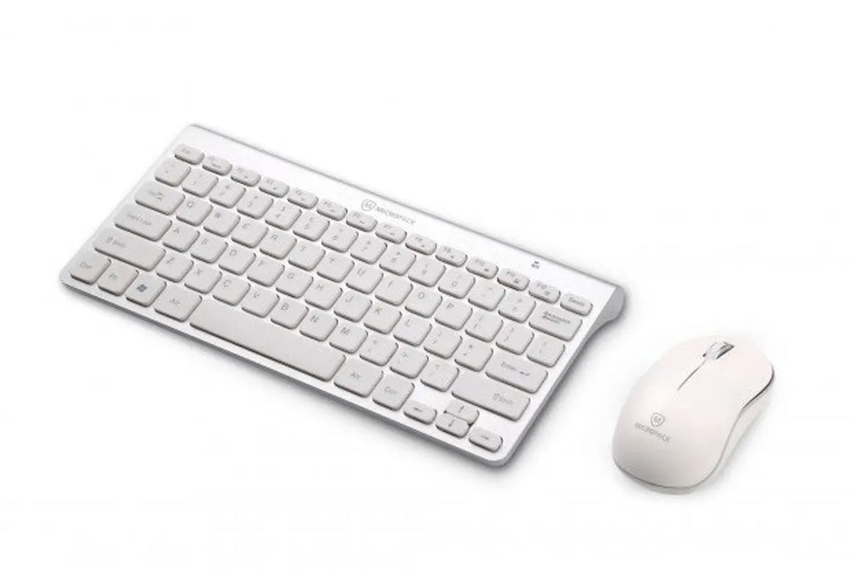 Micropack IFREE MINI Elegant Wireless Combo Keyboard & Mouse, Silver, EN/AR | KM-218W Micropack