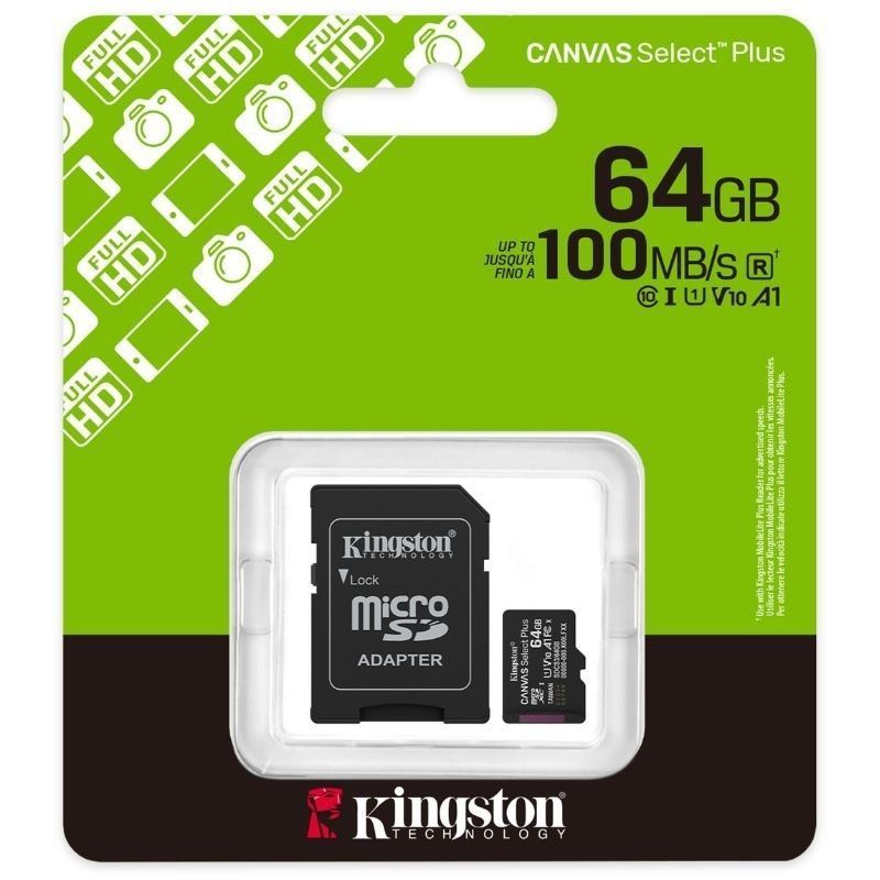 Kingston Canvas Select 64GB microSD Card with Adapter – 100MB/s – view 2